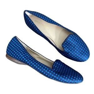 Arturo Chiang Navy Blue And Royal Blue Polka Dot Size 9.5 Flats New No‎ Box